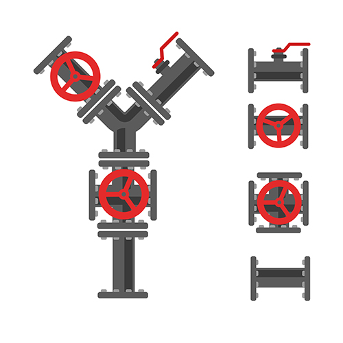 Pipe connector vector set. Pipeline vector illustration